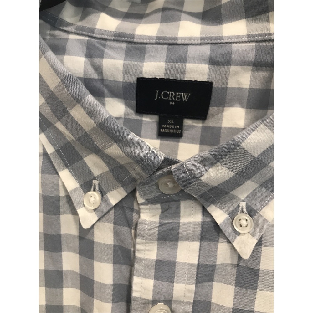 J.Crew Shirt Mens XL Gray Checkered Button Down Long Sleeve Casual Comfort